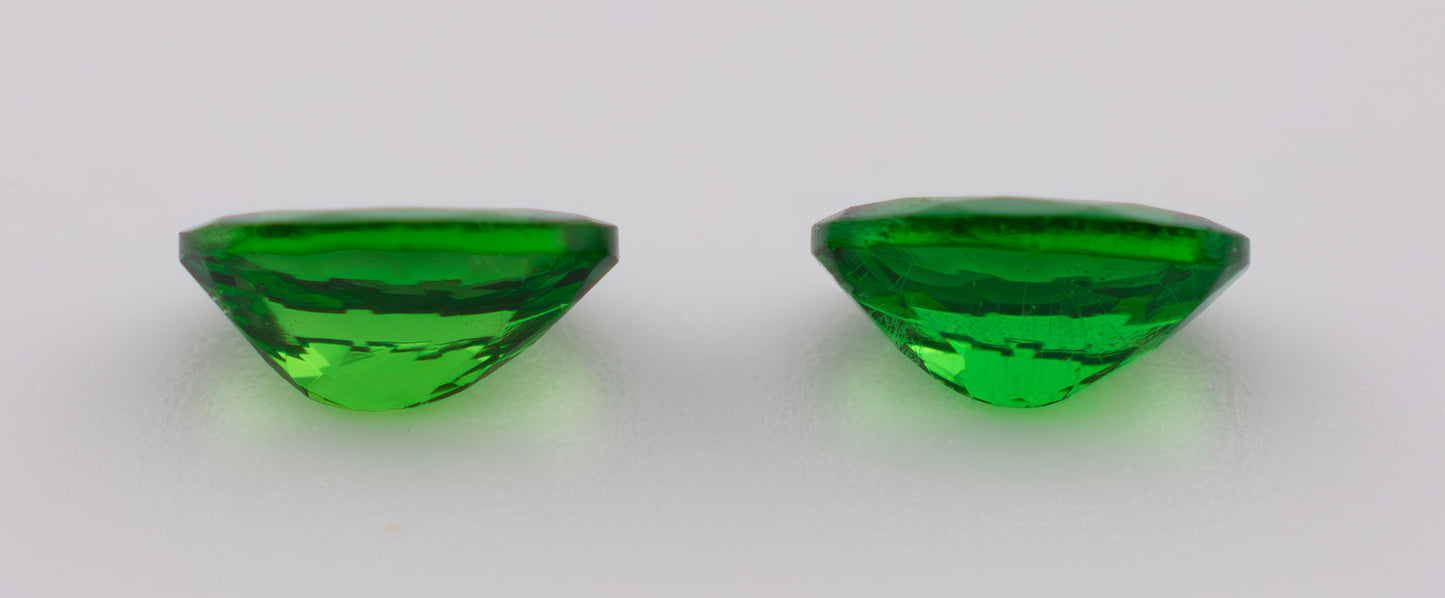 Tsavorite Garnet Pair | 1.05 Ct Total | Oval Cut | Tanzania