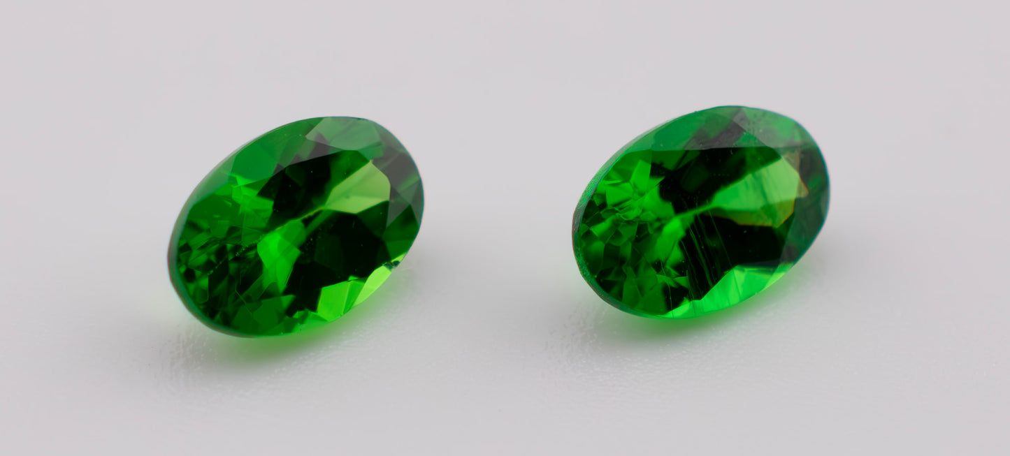 Tsavorite Garnet Pair | 1.05 Ct Total | Oval Cut | Tanzania