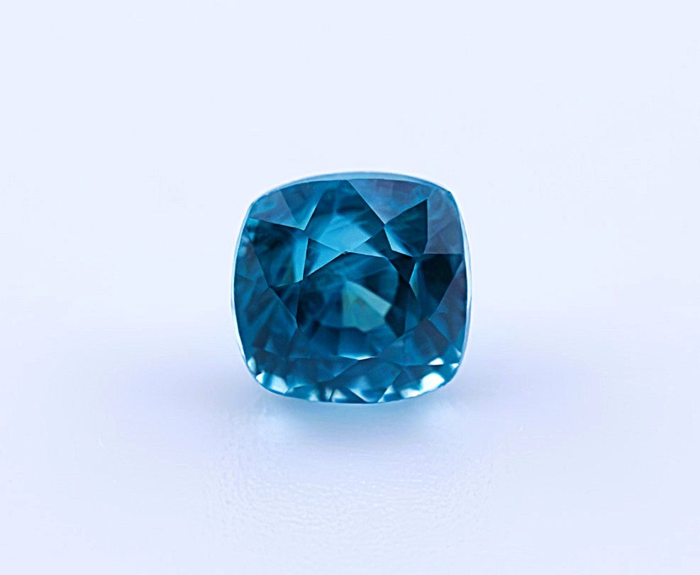 Blue Zircon 1.46 Ct | Cushion Cut | Cambodia