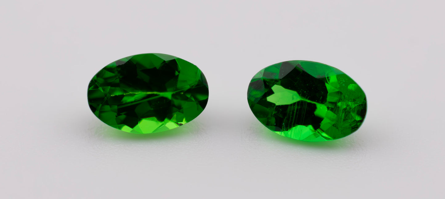 Tsavorite Garnet Pair | 1.05 Ct Total | Oval Cut | Tanzania