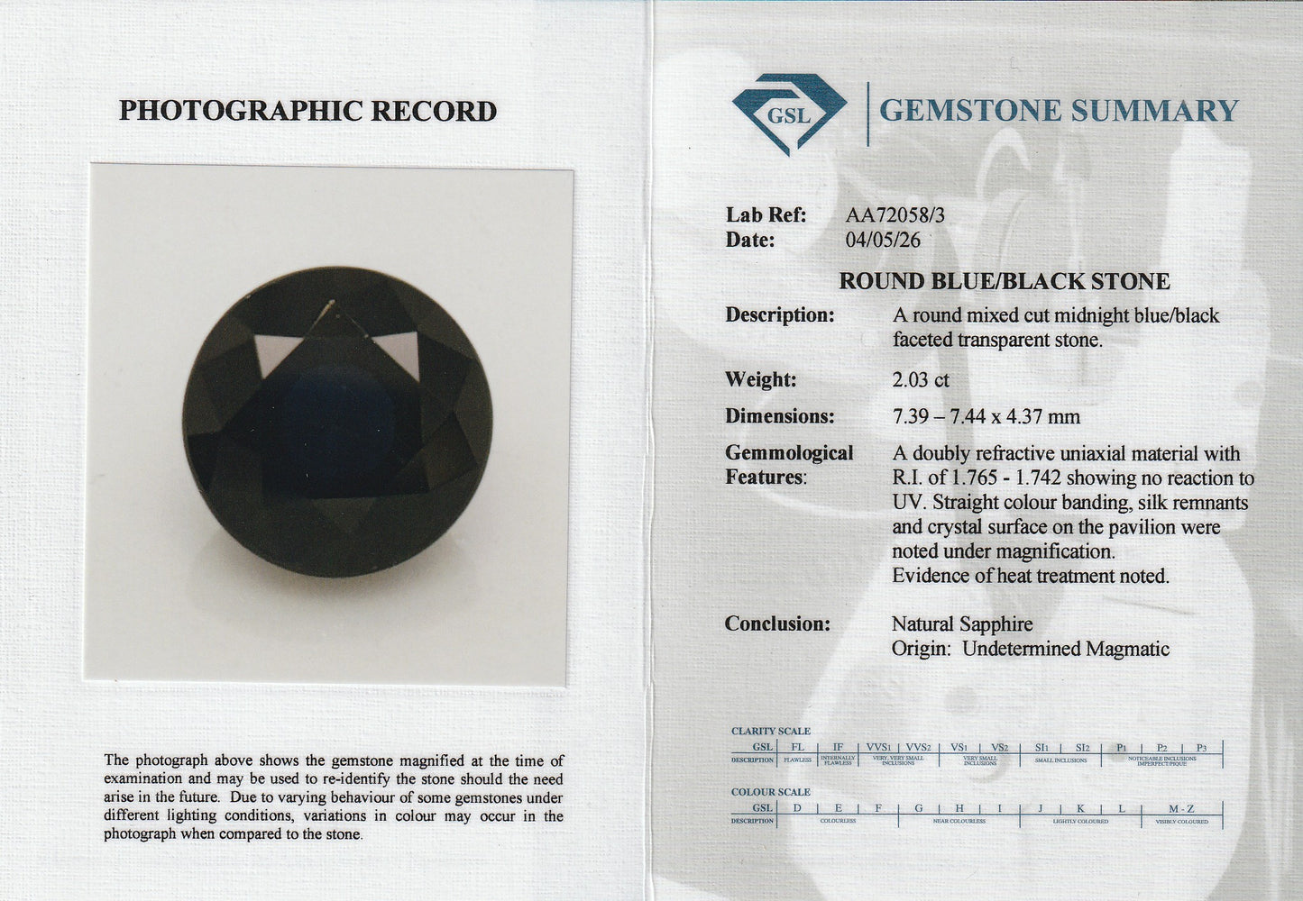 Deep Blue Sapphire 2.03ct | Round Cut | Madagascar
