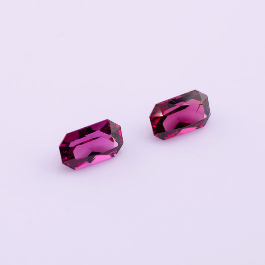 Natural Rhodolite Garnet Pair 2.41 ctw | Rectangular | Ceylon