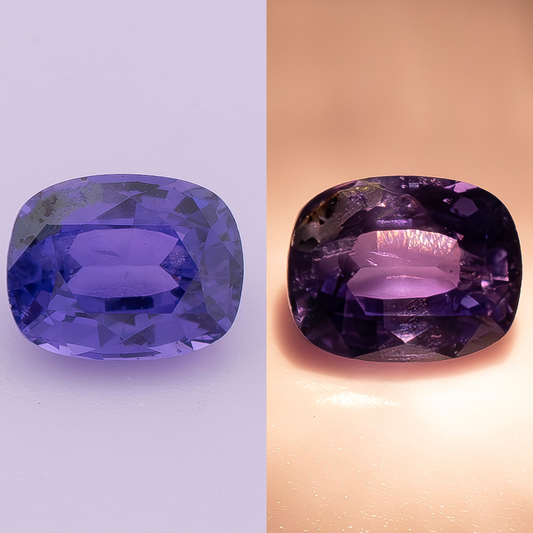 Colour-Changing Ceylon Sapphire 0.92ct | Cushion Cut | Unheated