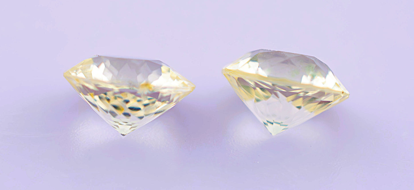 Yellow Ceylon Sapphire Pair 1.40ct | Round Shape