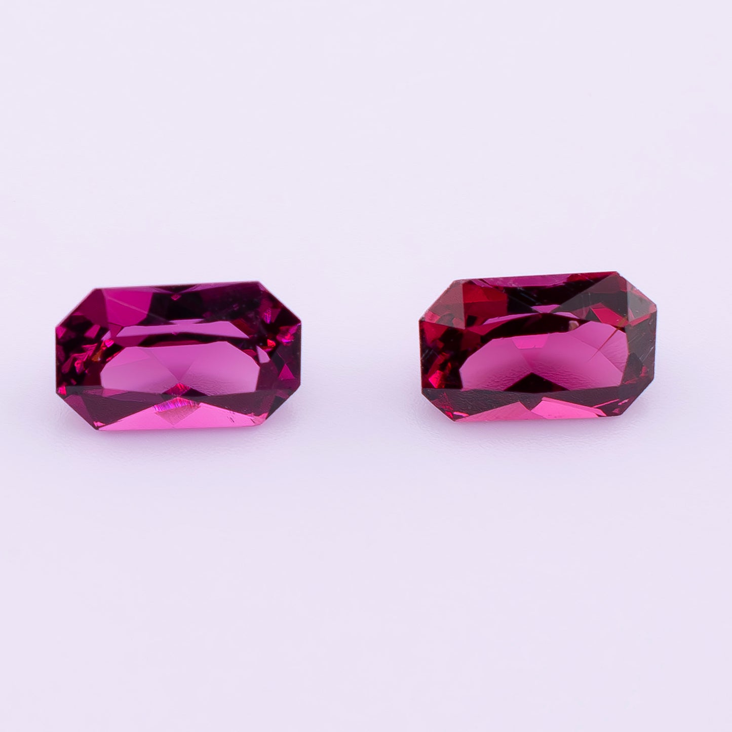 Natural Rhodolite Garnet Pair 2.41 ctw | Rectangular | Ceylon