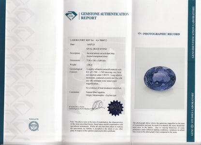 Blue Ceylon Sapphire 1.46ct | Oval Shape | Unheated