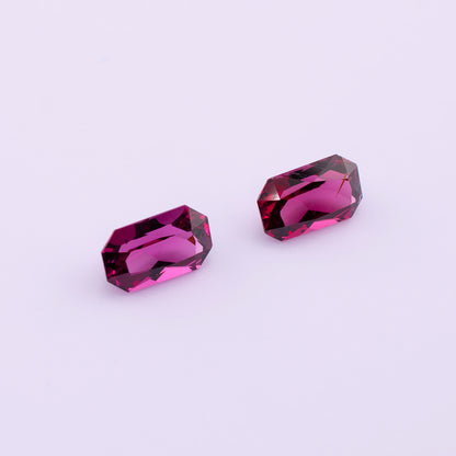 Natural Rhodolite Garnet Pair 2.41 ctw | Rectangular | Ceylon