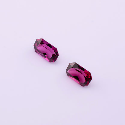 Natural Rhodolite Garnet Pair 2.41 ctw | Rectangular | Ceylon